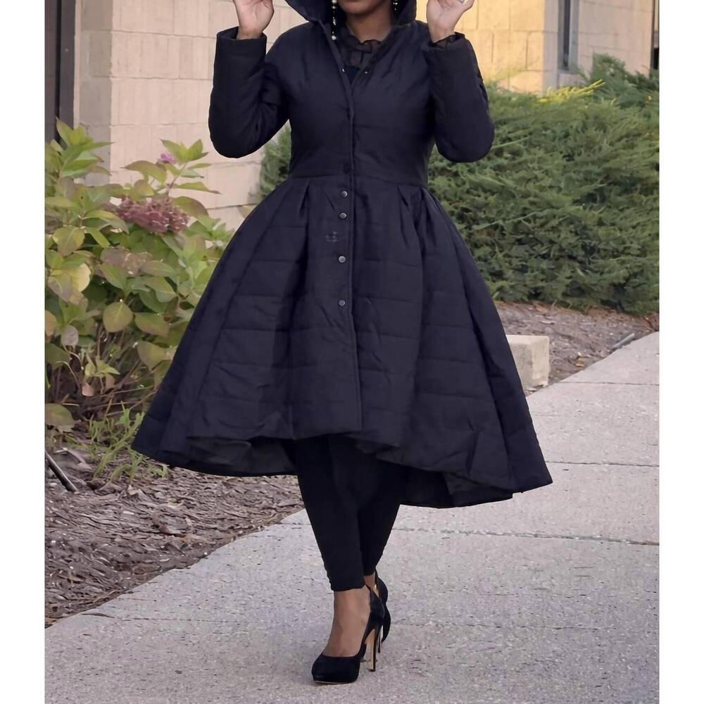 NEW N BY NANCY hi lo coat in black